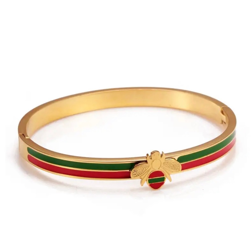 Gold bee bracelet. - Picture 2 of 2